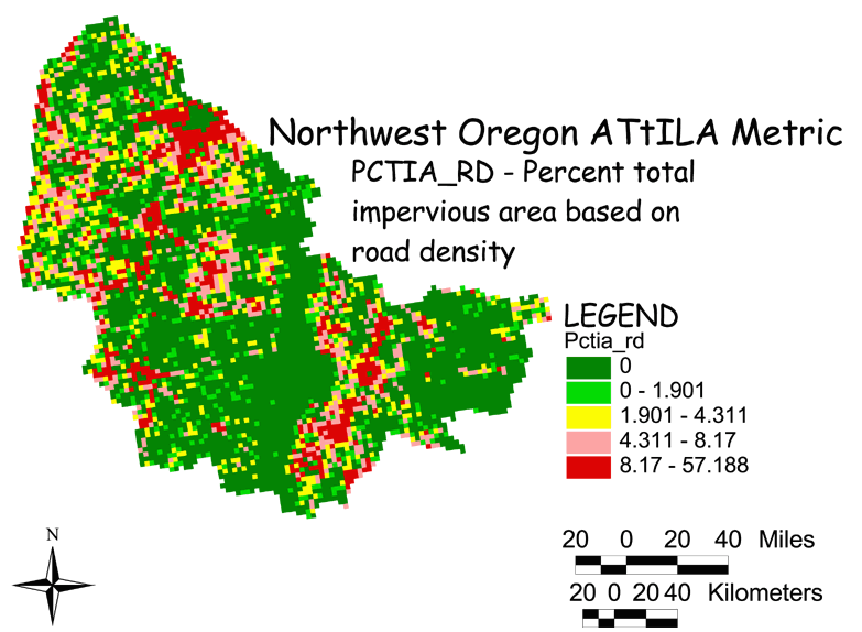 Large Image of Northwest Oregon Impervious Area/Road