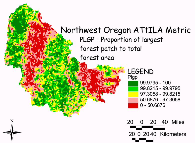 Large Image of Northwest Oregon Proportion of Large Forest