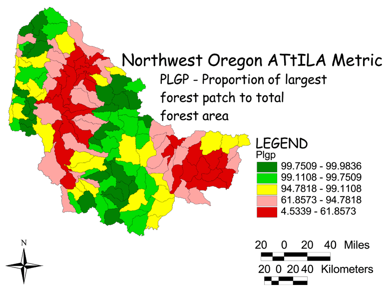 Large Image of Northwest Oregon Large/Total Forest Area