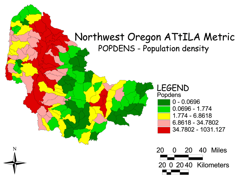 Epa Northwest Oregon Population Density Map Large Image