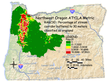 Image of Northwest Oregon Crop Land/Stream Corridor 30 Meter Buffer