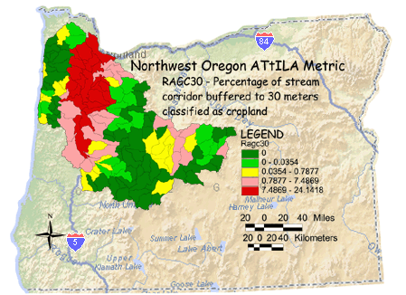Image of Northwest Oregon Stream Corridor/Crop Land 30 Meter Buffer