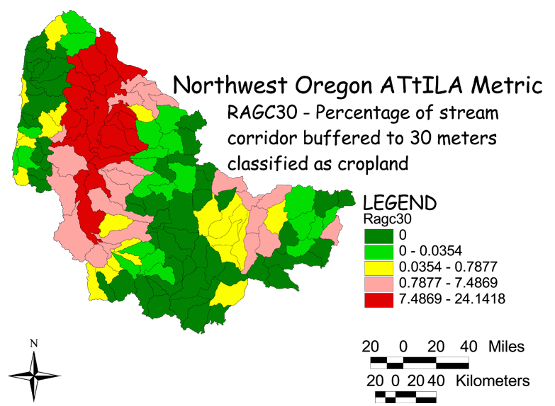 Large Image of Northwest Oregon Stream Corridor/Crop Land 30 Meter Buffer