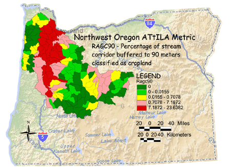Image of Northwest Oregon Stream Corridor/Crop Land 90 Meter Buffer