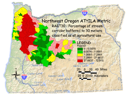 Image of Northwest Oregon Stream Corridor/Agricultural Land 30 Meter Buffer