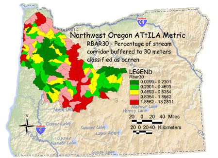 Image of Northwest Oregon Stream Corridor/Barren Land 30 Meter Buffer