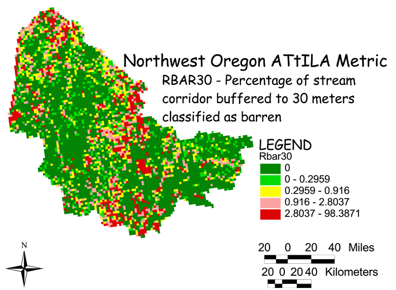 Large Image of Northwest Oregon Barren/Stream Corridor 30 Meter Buffer