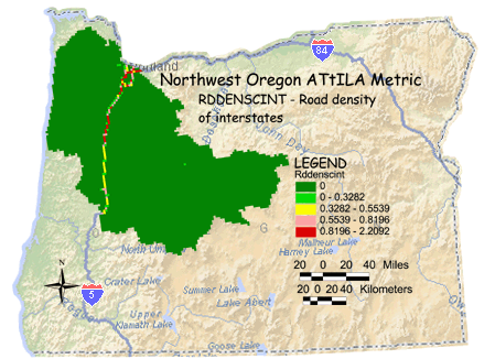 Image of Northwest Oregon Interstate Density