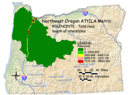 Image of Northwest Oregon Interstate Length