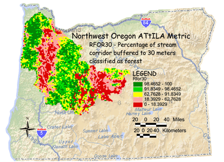 Image of Northwest Oregon Forest/Stream Corridor 30 Meter Buffer
