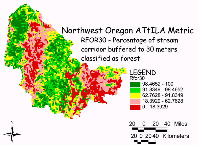Large Image of Northwest Oregon  Forest/Stream Corridor 30 Meter Buffer
