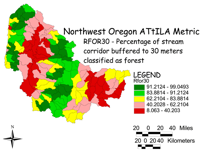 Large Image of Northwest Oregon Stream Corridor/Forest 30 Meter Buffer