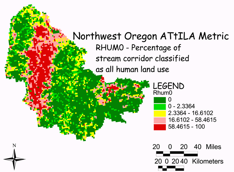 Large Image of Northwest Oregon Human Land Use/Stream Corridor