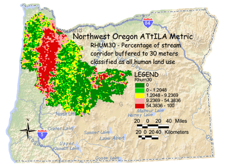 Image of Northwest Oregon Human Land Use/Stream Corridor 30 Meter Buffer