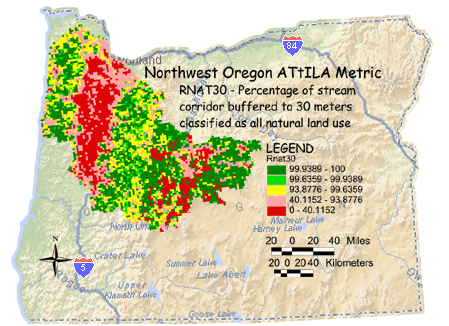 Image of Northwest Oregon Natural Use/Stream Corridor 30 Meter Buffer