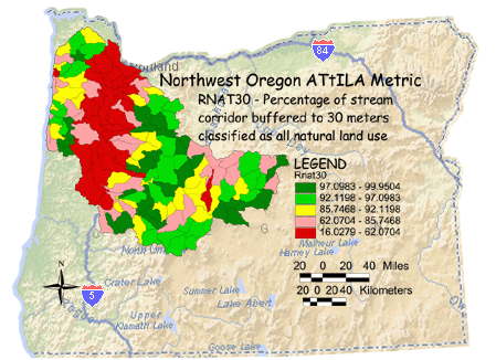 Image of Northwest Oregon Stream Corridor/Natural Land Use 30 Meter Buffer