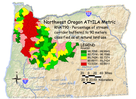 Image of Northwest Oregon Stream Corridor/Natural Land Use 90 Meter Buffer