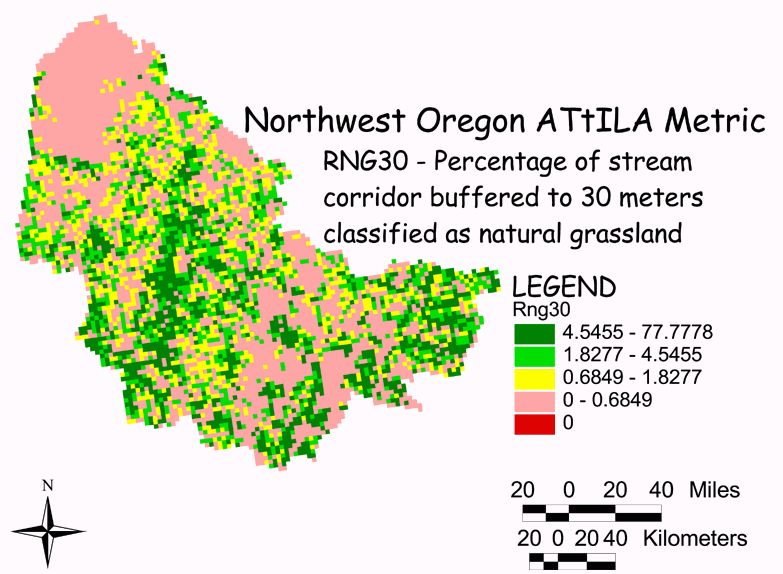 Large Image of Northwest Oregon Land/Stream Corridor 30 Meter Buffer