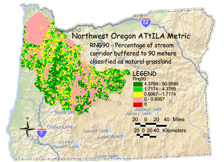 Image of Northwest Oregon Land/Stream Corridor 90 Meter Buffer