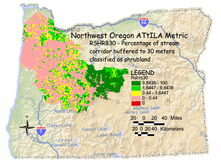 Image of Northwest Oregon Shrub Land/Stream Corridor 30 Meter Buffer