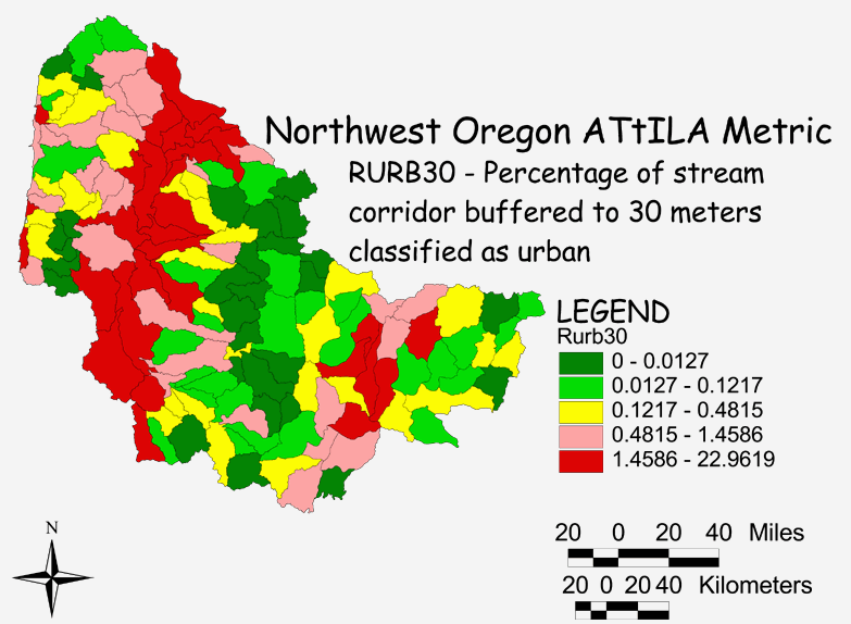 Large Image of Northwest Oregon Stream Corridor/Urban 30 Meter Buffer