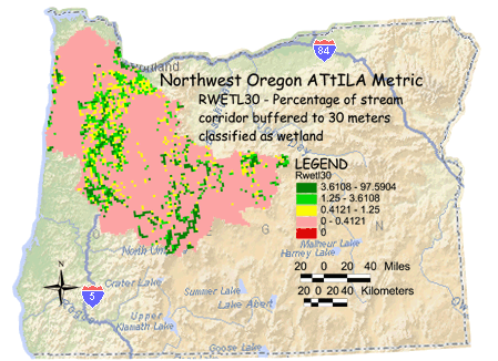 Image of Northwest Oregon Wetland/Stream Corridor 30 Meter Buffer