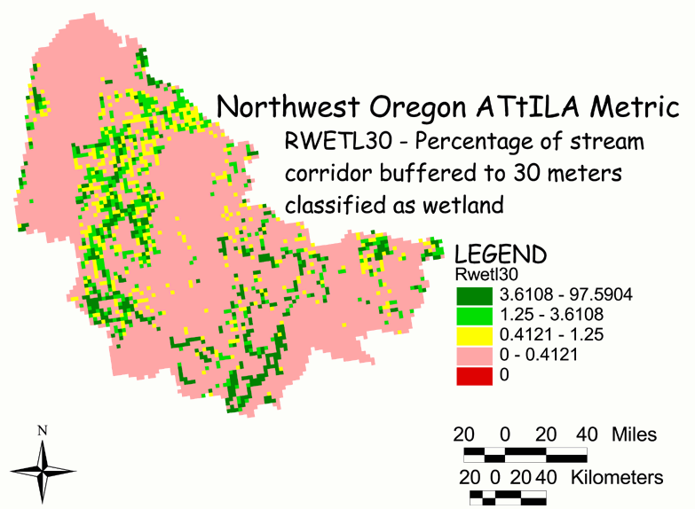 Large Image of Northwest Oregon Wetland/Stream Corridor 30 Meter Buffer