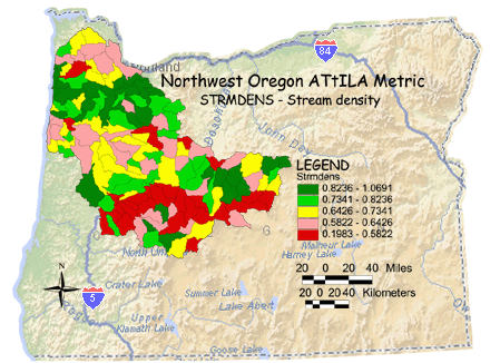 Image of Northwest Oregon Stream Density