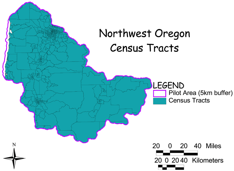 Large Image of Northwest Oregon Census Tracts