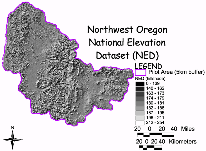 Large Image of Northwest Oregon National Elevation Data