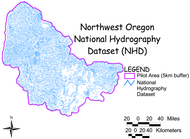 Large Image of Northwest Oregon Hydrography Data Set