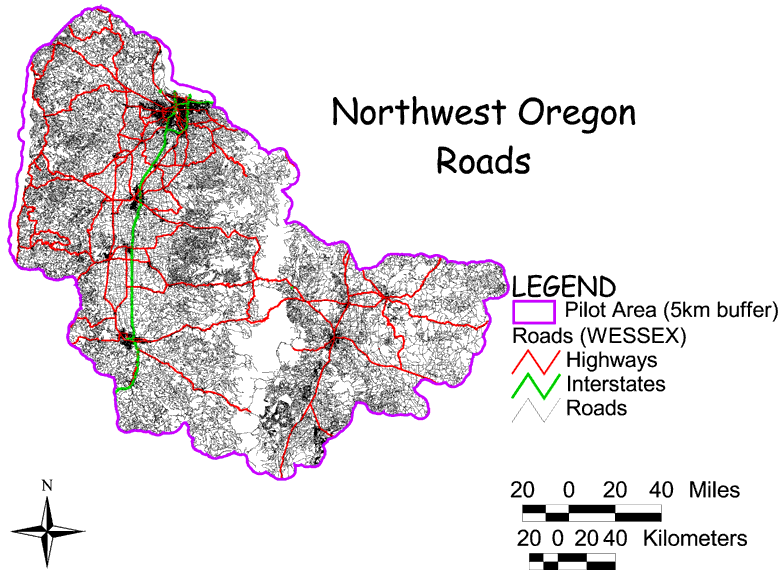 Large Image of Northwest Oregon Roads