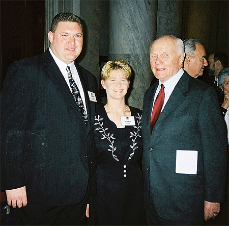 Barry and his wife Amber meet with John Glenn in Washington DC to accept a position on the National Board for the Service-Learning Partnership.
