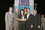 Presentation of the Gulf Guardian Award for Business, 1st Place, to Mississippi Power, Plant Jack Watson for their project Household Hazardous Waste Collection Day.  From left, Dr. Bill Walker; Phil Bass; winner Cynthia Simmons; Bryon Griffith, Director of the Gulf of Mexico Program; winner Jay O'Neal; and Jimmy Palmer, EPA Region 4 Administrator.
