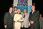 Presentation of the Gulf Guardian Award for Civic/Nonprofit Organization, 2nd place, to Sunny Beaches, for project Sunny Beaches' New Frontier. From left, Mayor Richard Greene, EPA Region 6 Administrator; Bryon Griffith, Director of the Gulf of Mexico Program; winners Deborah Fisher and Judge Joe Gonzales; and Bruce Moulton.