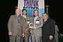 Presentation of the Gulf Guardian Award for Individual, 3rd Place, to William S. “Corky” Peret . From left, Phil Bass; Bryon Griffith, Director of the Gulf of Mexico Program; Dr. Bill Walker accepting the award for William S. “Corky” Peret; and Jimmy Palmer, EPA Region 4 Administrator.