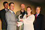 Presentation of the Gulf Guardian Award for Partnership, 3rd Place, to The Texas Red Tide Rangers for their project,"2005 South Padre Island Red Tide Response". From left to right, pictured are Gulf of Mexico Program Director Bryon Griffith, Jeff Dallarosa, Tony Reisinger, Meredith Byrd, and EPA Region 6 Administrator Richard Greene.