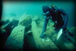 Diver - underwater measuring,