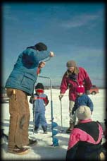 Ice fishing, Michigan