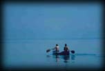 Canoeists on Lake Huron, Lake Huron, Michigan