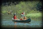 Family canoeing, Grand Traverse, Michigan