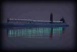 Pier at night, Lake Michigan, Grand Haven, Michigan
