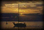 Sailboat at sunset, Great Lakes