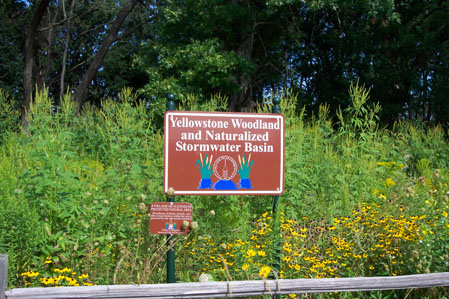 Yellowstone Woodland and Naturalized Stormwater Basin sign