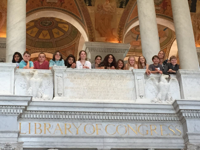 photo of a group of kids at the Library of Congress