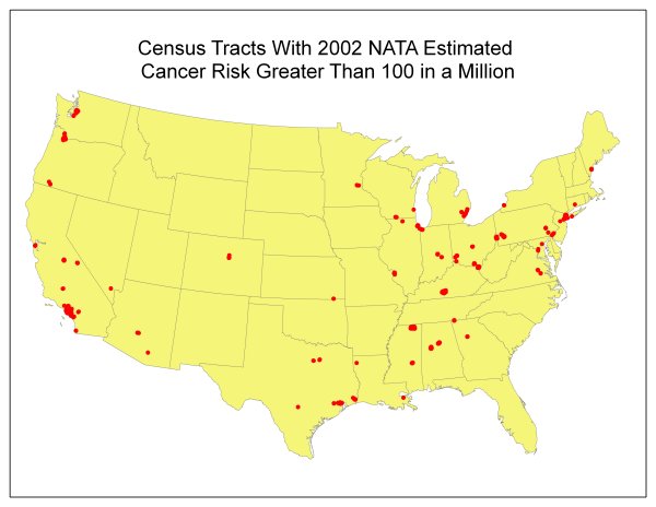 Map of Estimated County Level Noncancer (Respiratory) Risk