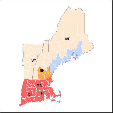 Map showing designations for region 1
