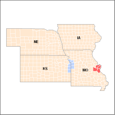 Map showing designations for region 7