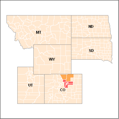 Map showing designations for region 8