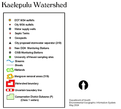 Legend for map of Kaelepulu Watershed